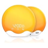 Laliled Sunrise Alarm Clock Wake Up Light Touch Screen,double-sided Lighting Alarm Clock For Heavy Sleepers,dual Alarm & Snooze, 12-color Night Light Sleep Aid, Fm Radio