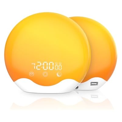 Laliled Sunrise Alarm Clock Wake Up Light Touch Screen,double-sided Lighting Alarm Clock For Heavy Sleepers,dual Alarm & Snooze, 12-color Night Light Sleep Aid, Fm Radio