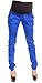 Zeta Ville Pregnancy Maternity Silky Skinny Trousers Pants Bump Panel w/ Bow 035 (UK 6, Royal Blue)