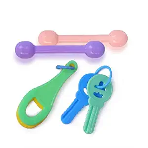 Manan Shopee BPA-Free Non Toxic Toddler and Infant Baby 3 in 1 Tooth Sooter Teether Keys Teething Toys for Baby Toy Textured Silicone for Baby