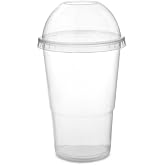 Vasos para batido desechables con tapas 300 ml, 100 unidades