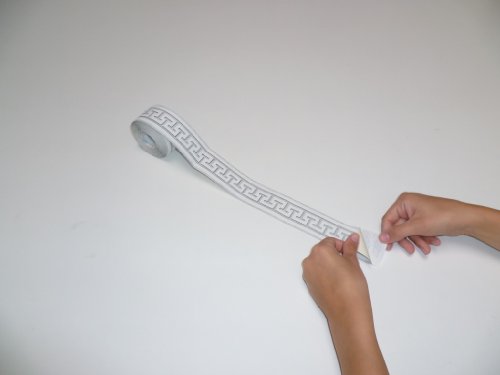 A.S. Création selbstklebende Bordüre Only Borders 9 Borte grau metallic weiß 281319 - 3