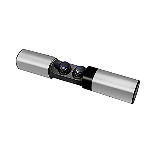 azorex Cuffie Bluetooth Wireless Portatile Mini Stereo In-Ear Sportivo con scatola di ricarica con microfono integrato Bluetooth 5.0 impermeabile IP65  argento