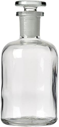 SLS Select BOT64040 Glass Reagent Bottle, Narrow Mouth Clear with Stopper, 100 mL
