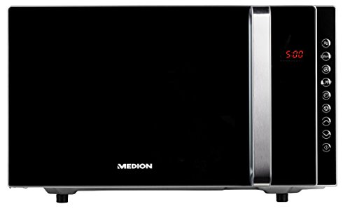 MEDION MD 17495 3-in-1 Mikrowelle, mit Grill und Heißluft Funktion, 800 Watt Mikrowellenleistung, 1200 Watt Obergrillleistung, 23 Liter, silber