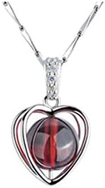 NIUWJ Women's Fashion Minimalist Pendants Rotating Love Natural Zircon Garnet Red Jewelry