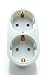 Produktbild Doppelsteckdose Doppelstecker Steckdosenadapter Zwischenstecker Schuko Adapter
