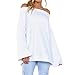 Produktbild Sannysis Damen Pullover Langarmshirt Elegant Frauen Herbst Langarm Aus der Schulter Sweatshirt Pullover Tops Bluse