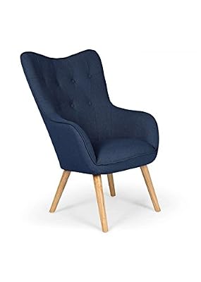 Menzzo Fauteuil MENZZO Fauteuil scandinave klarys tissu bleu