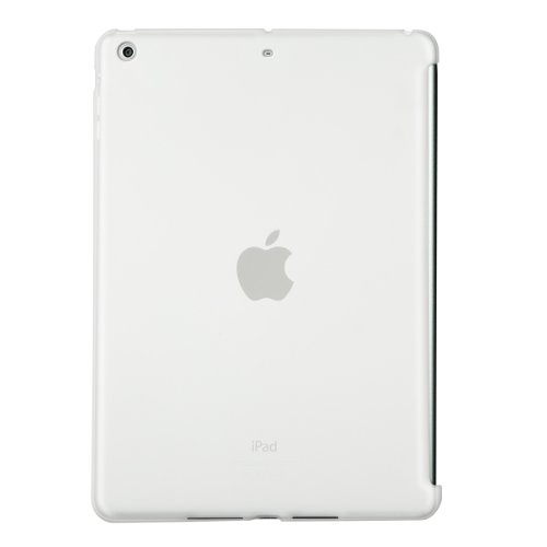 2in1 Set: kwmobile Hülle für Apple iPad Air – Smartcover Kompatibles Backcover Case Tablet Schutzhülle TPU Silikon – Tabletcase Cover Weiß + Folie, kristallklar - 4