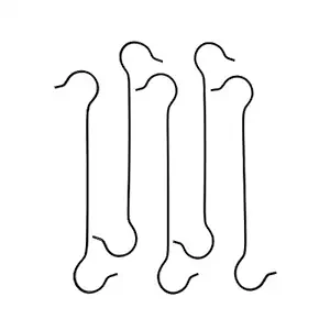 Bloomingdale Metal Plant Hanger, Black, 42 cmx 8 cm, Pack of 5