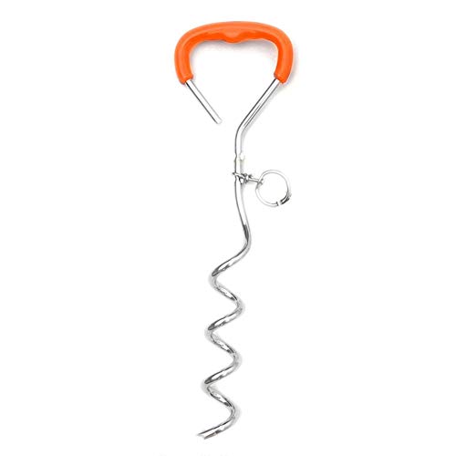 Preisvergleich Produktbild Coseyil Anlegepflock Für Hundeleine Aus Eisen Verchromter Haustier Spiralhering Tragbarer