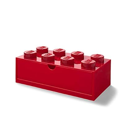 LEGO 40211730 Boîte de Rangement empilable 8 Boutons Rouge Taille L, Red