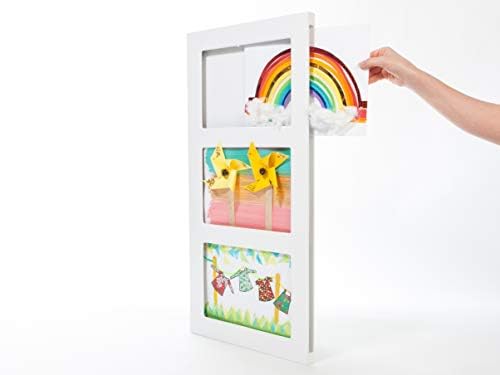 Articulate Gallery - A4 Kids Art Frames - A4 Triple White Frame - Triple Display Frame for Kids Artwork- 71 x 38cm frame - Kids Art Projects, School, Home or Office