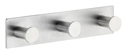 WENKO 4466580100 Hakenleiste Celano Trio – 3 Haken, selbstklebend, Edelstahl rostfrei, 18 x 4 x 3.3 cm, Matt - 6
