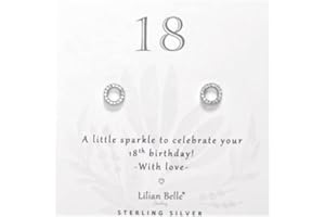 Lilian Belle 13th 14th 15th 16th 18th 21st 30th 40th 50th 60th 70th 80th Birthday Gifts for Girls Women Silver CZ Earrings