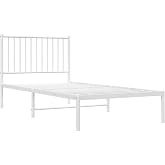 vidaXL Frame Bed without Mattress with Headboard Metal White 90 x 190 cm