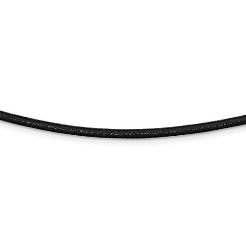925 Sterling Silver 18 Inch 3mm Black Leather Chain Necklace Pendant Charm Cord Fine Jewellery For Women Gifts For Her