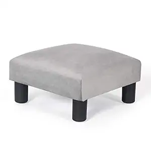 Joveco 15?? Footstools Small Ottoman- Upholstered Footstools and Ottomans Small Foot Rest- Pet Steps Dog Stairs for High Beds- Lightweight and Portable (Gray)