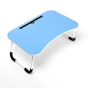 Tarkan Stud Foldable Wooden Mini Lapdesk for Couch, Sofa Bed, Study Tray Table Stand for Writing (Sky Blue)