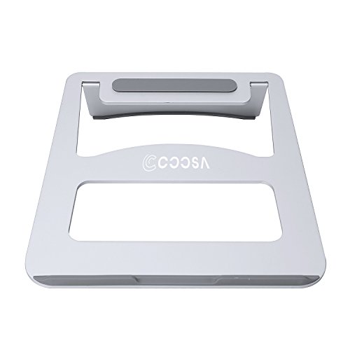 COOSA Aluminum Laptop Ständer Hochwertige Alulegierung Notebookständer Laptopständer Höhe und Winkel verstellbar Portable kühlender Ständer Halter 22.5 X 22.8 X 0.4CM für Tablet, Laptops, Notebook PC, MacBook usw. (Silber)