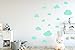 Produktbild MacDecal.de Wolken Set 16x Wolke Wandtattoo Wandaufkleber Sticker Aufkleber Wand Himmel Baby (Wolkenset 16 Teilig, Mint)