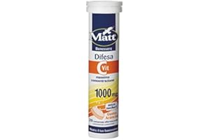 Matt, Difesa - Massima Concentrazione, Integratore Alimentare a Base di Vitamina C, Utile per la Riduzione di Stanchezza e Affaticamento, 20 Compresse Effervescenti Gusto Arancia - 90 g
