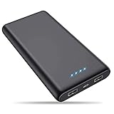 🔥【Dual Puertos y Indicador de Estado LED Power Bank】Los puertos de salida USB dobles pueden cargar 2 dispositivos al mismo tiempo ( 5 V / 2.1 A y 5 V / 1A) ; Con 4 LED que muestran la energía restante y el estado de carga en el cargador portátil.