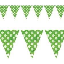 12FT GREEN POLKA DOT BUNTING FLAGS HOME DECORATION (3 buntings)