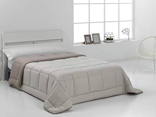 Relleno Nórdico Rayas Gris/Piedra, Edredón Hipoalergénico de Fibra, Tacto Pluma, Otoño-Invierno, 350 Gr/M², Varias Medidas, Color Rayas Piedra (135/150 cm (240 x 270)