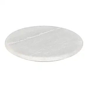 Marble Carvers M_C White Makrana Marble chakla/roti Maker/phulka Maker/Ring Base Marble pin Board/Marble Rolling Board Size 9(inch) 22cm.