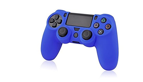 GAMINGER Custodia cover gel in gomma siliconica protettiva per Dualshock Controller Sony Playstation 4 - Blu