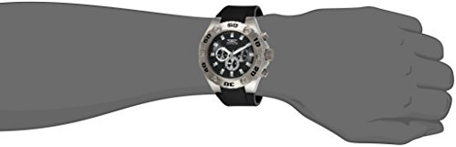 Invicta Men's Quartz Watch with Black Dial Chronograph Display and Black PU Strap 21563
