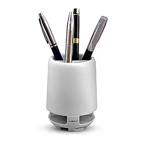 Ekdant Bluetooth Pen Stand Speaker Phone Call Answering 3 in 1 Supported with Aux/Sd Card Slot & USB Slot Led Brush Pot