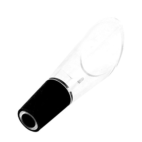 Schwarz Gummi Flasche Stopper Wein Likör Einschenker Spender Klar - 2