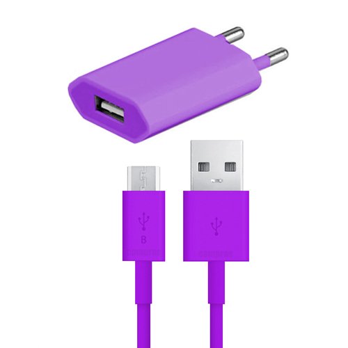 USB Ladegerät Datenkabel Ladekabel Netzteil LILA Samsung Galaxy S4 mini Duos Original q1