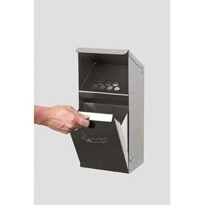 VAR Cendrier mural en inox - capacité 3,7 l, verrouillable - h x l x p 410 x 180 x 150 mm - bac à cendres cendrier cendrier sur pied cendriers collecteur de cendres inoxydable Cendrier Cendrier en inox Cendrier mural Cendriers Cendriers en inox Cendrier…