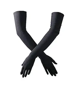 Bedrock Men & Women Sunlight protection Cotton Arm Sleeves - Protection from Dust, Pollution, Sunburn, UV Protection - Suitable for Driving, cycling, Hiking and Sports - Full Hand Summer Gloves