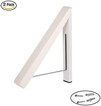 Oucles Folding Clothes Hanger, Walll Mounted Retractable Drying Rack Space Saver Home Organizer for Bedroom, Bathroom, Landry Room, Easy Installation Clothes Rack(2 Pack)