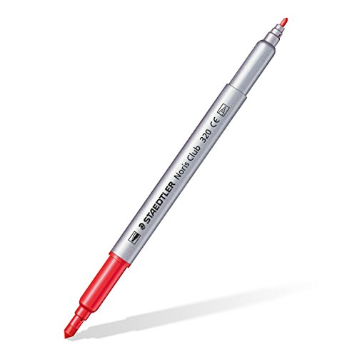 Staedtler 320 NWP12 Doppelfasermaler Noris Club (stabile, eindrucksichere Spitze, auswaschbar, Strichbreite 1-3 mm, Etui mit 12 farblich sortierten Doppelfasermalern) - 2