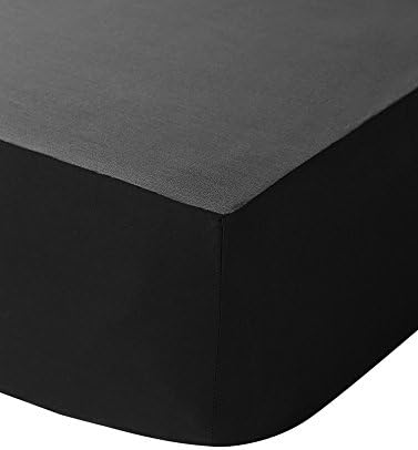 Harvey Williams Premium Fitted Bed Sheet Polycotton 10”/26cm Deep Various Colours (Single, Black)