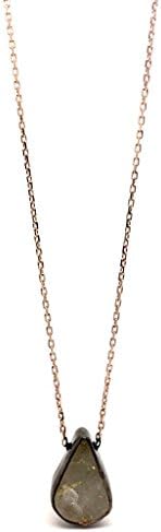 Naked Nation 925 Sterling Silver Rutilated Quartz Stone with Rose Gold Necklace. Gifts for Women, Jewellery Gift Box Included