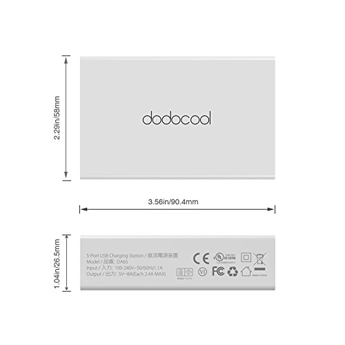 dodocool USB Ladegerät 40W 5 Port USB Ladestation mit 1,5 m abnehmbares Netzkabel - 7