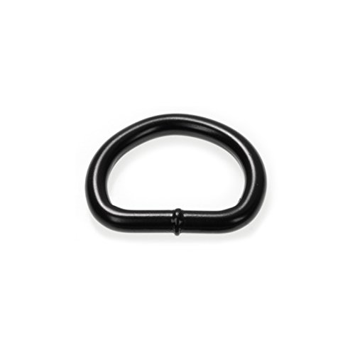 10er Set D Ring aus Edelstahl, Abmessungen 40mm x 32mm, Materialstärke 5mm, nichtrostend, Ideal in Verbindung mit Paracord 550 zu verarbeiten, geschweißter Stahl, Farbe matt schwarz, Marke Ganzoo - 2