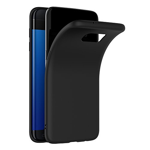 Funda Samsung Galaxy S7 Edge  AICEK Negro Silicona Fundas para Samsung S7 Edge Carcasa Galaxy S7 Edge Negro Silicona Funda Case  5 5  