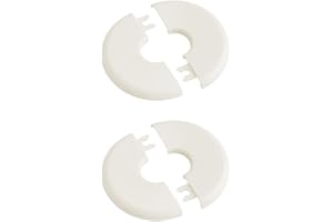 UFURMATE Lot de 2 cache-tuyaux ronds en plastique autocollants - Diamètre intérieur : 22 mm - Blanc crème