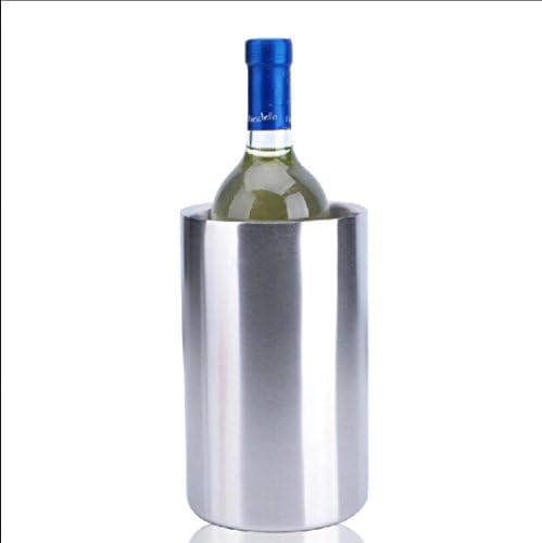 Ice bucket stainless steel vase ice barrels red barrels bars double champagne barrels sanded straight ice Bingtong