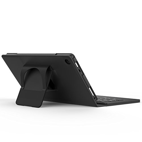 MoKo Fire HD 8 2016 Bluetooth Tastatur Hülle Keybord Case – PU Leder Schutzhülle mit abnehmbarer Wireless Bluetooth Tastatur QWERTY Layout für Fire HD 8 Tablet (6. Generation – 2016), Schwarz (mit Auto Schlaf / Wach Funktion) - 5