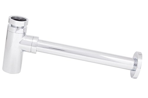 Design Siphon für Waschbecken Geruchverschluss zylindrische Form Messing verchromt - 3