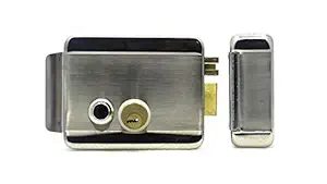 Time Office Stainless Steel, Double Cylinder, 5 Key Rim Lock with Signal Control (Silver)